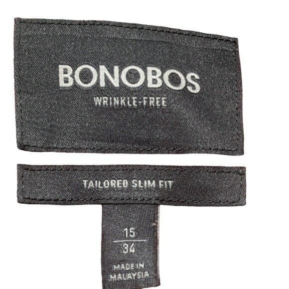Bonobos wrinkle free tailored slim fit business dress shirt button front 15/34 - Picture 3 of 8